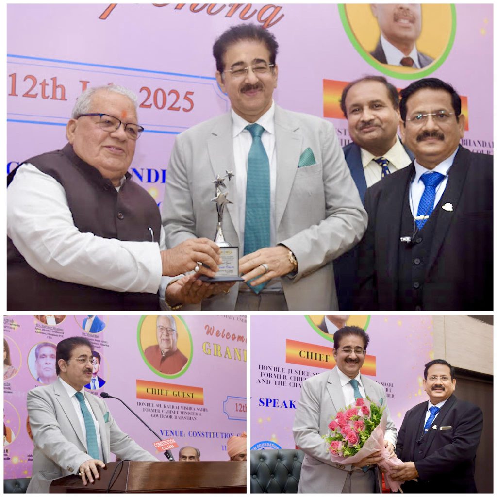 Dr. Sandeep Marwah Speaks on the Rising Indian Economy at New Delhi Function; Honoured for 10 World Records in Media and Culture