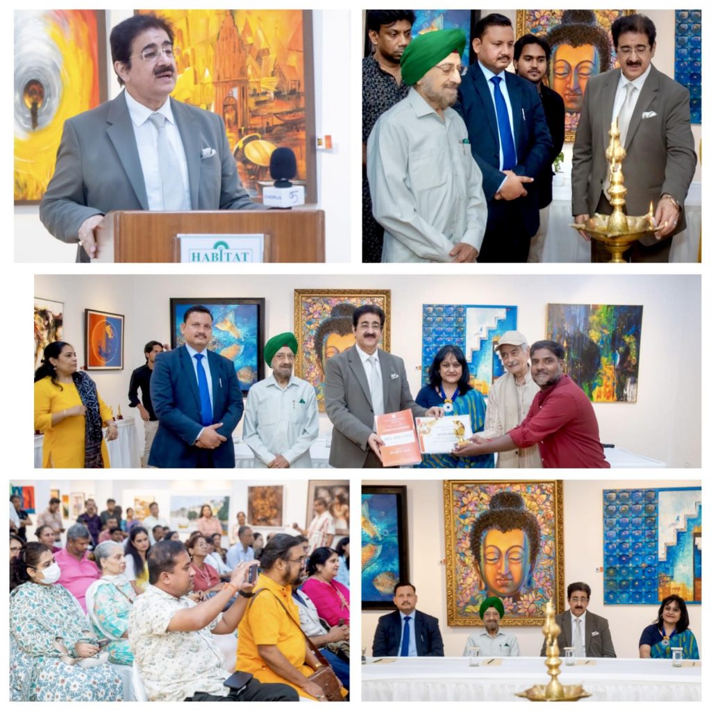 Dr. Sandeep Marwah Inaugurates National Group Art Exhibition at Visual Art Gallery, India Habitat Centre