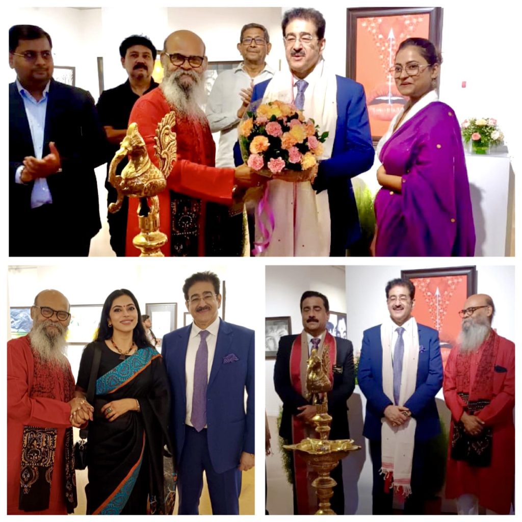 Dr. Sandeep Marwah Inaugurates Solo Exhibition of Paintings by Dipak Kumar Ghosh at India Habitat Centre