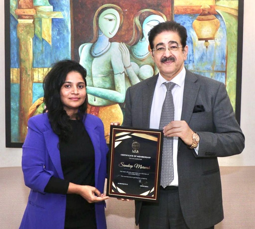 Dr. Sandeep Marwah Nominated Honorary Gold Member of LCA Business Networking Club