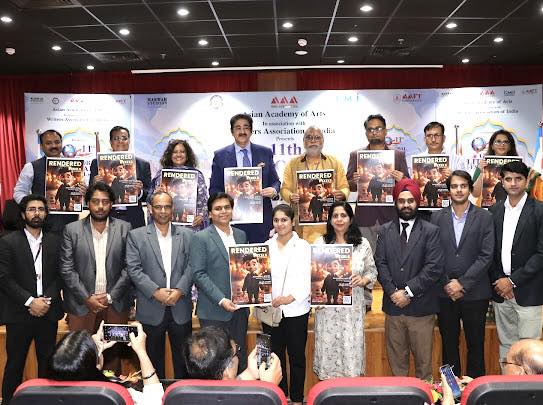 Poster of “Rendered Pixels” – E-Magazine of AAFT School of Animation Released During 11th Global Literary Festival Noida